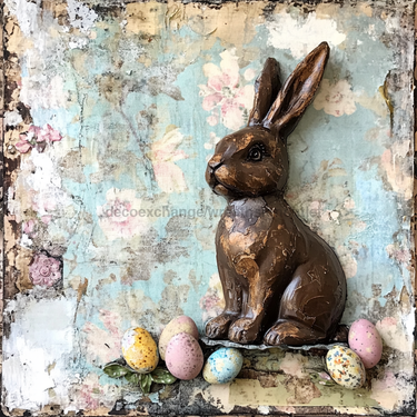 Easter Sign, Chocolate Bunny Sign, DCO-12741, Sign For Wreath, 10x10